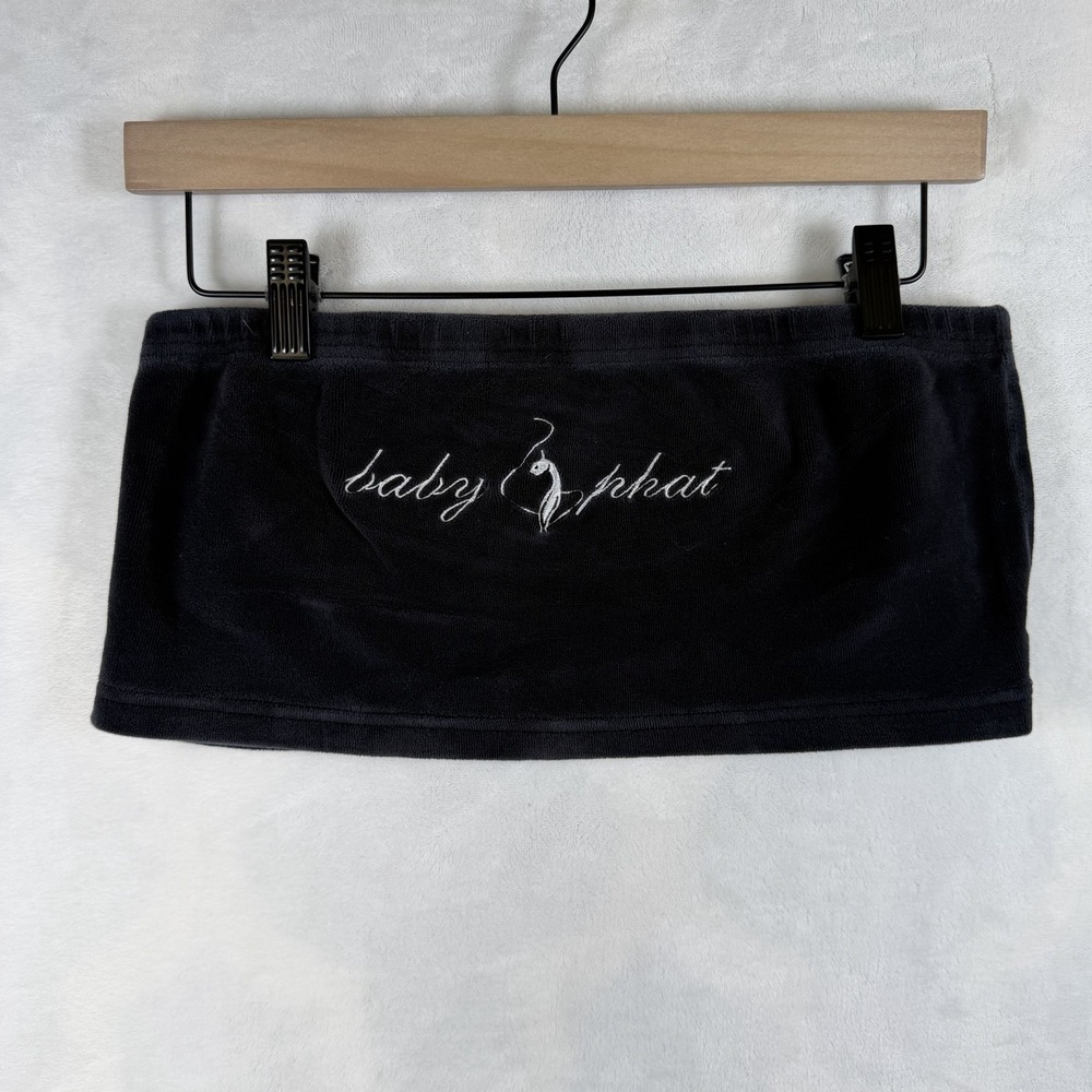Chic Baby Phat  Cropped Tube Top Embroidered Logo Women's Size Medium